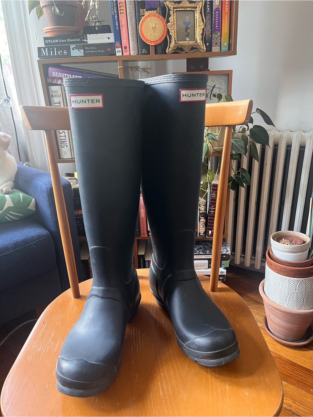 Hunter Navy Blue Rubber Rain Boots